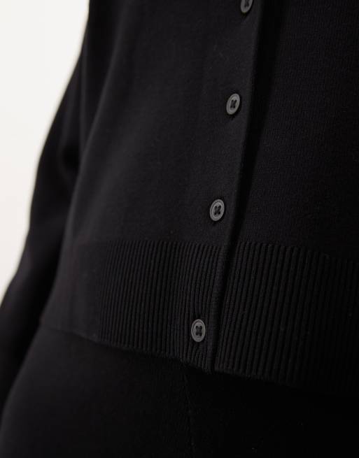 ASOS DESIGN Curve kompakter Strick-Boxy-Cardigan als Kombiteil in Schwarz, 4 von 4