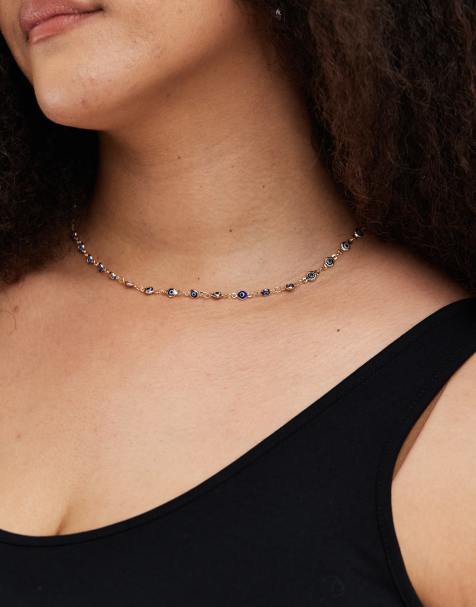ASOS DESIGN Curve - Korte ketting met geschakelde oogjes in goudkleur - view 1