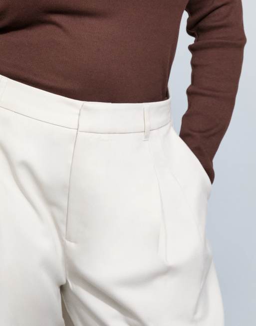 ASOS DESIGN Curve – Kremowe eleganckie spodnie barrel w stylu utility, 4 z 7