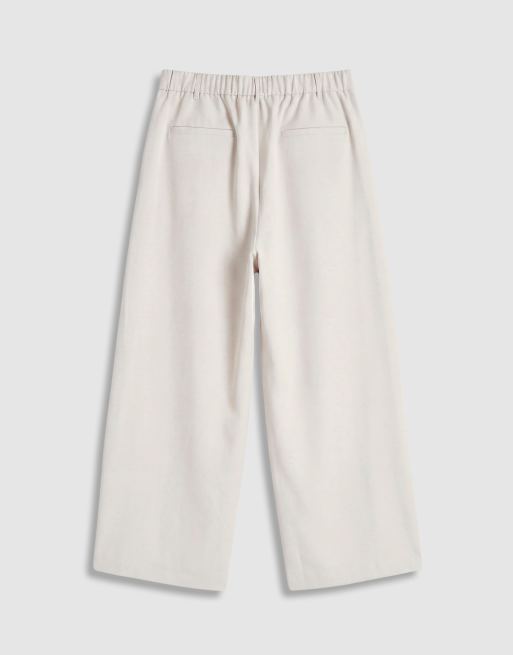 ASOS DESIGN Curve – Kremowe eleganckie spodnie barrel w stylu utility, 7 z 7