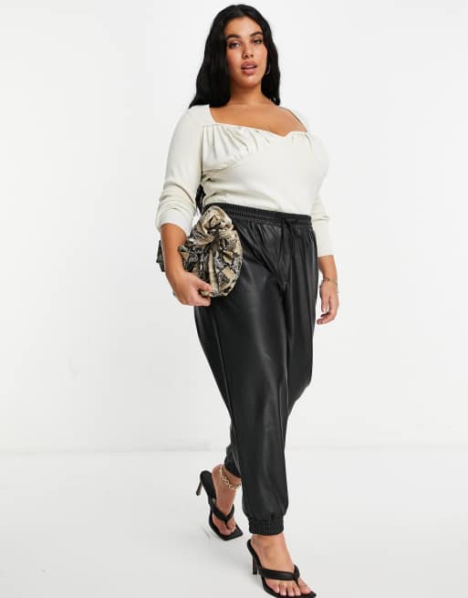 ASOS DESIGN Curve – Kremowy sweter z marszczeniem, 4 z 4