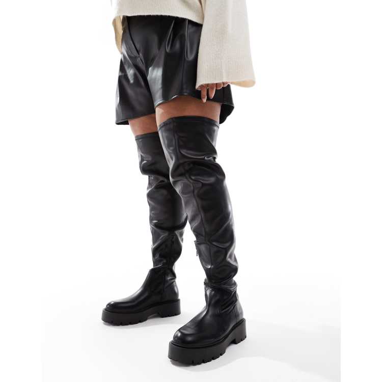 Schwarze Stiefel Stiefel Bei Dicken Waden Overknees FÃ¼r Dicke