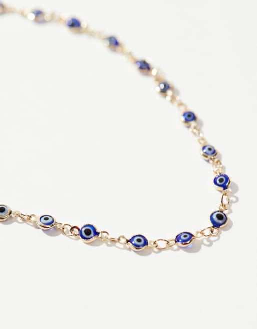 ASOS DESIGN Curve – Kurze Halskette in Gold-Optik mit Augen-Kettengliedern, 2 von 3