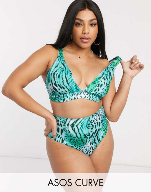 ASOS DESIGN Curve Bikini mit Animalprint ASOS