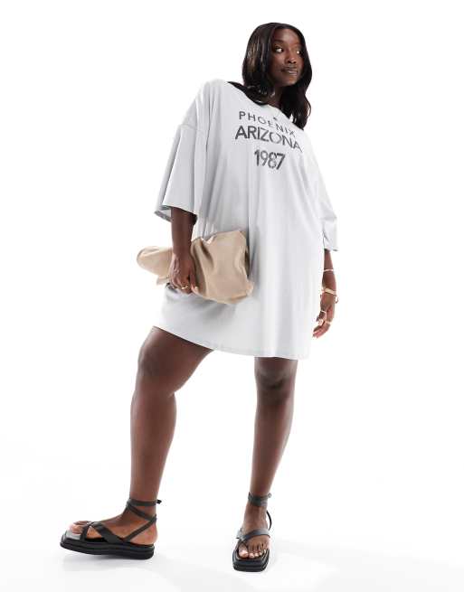 Asos curve t shirt dress online