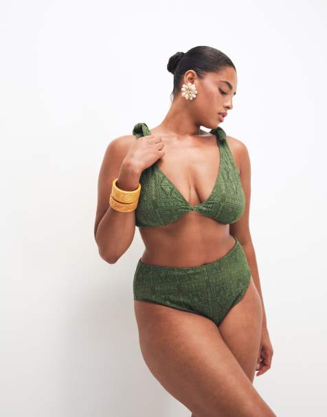 ASOS DESIGN Curve Kyle bikini in olive - view 1