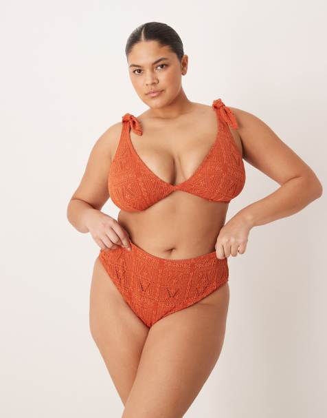 ASOS DESIGN Curve - Kyle - Rustfarvet bikini i broderie anglaise - view 1
