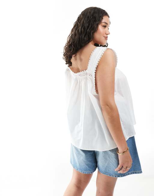 ASOS DESIGN Curve lace trim square neck cami top, 4 of 4