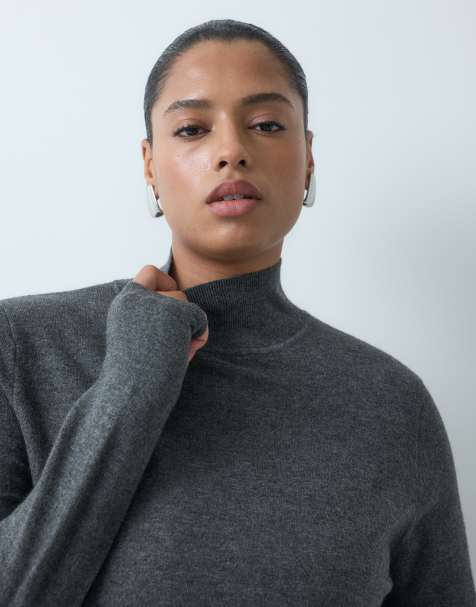 ASOS DESIGN Curve långärmad finstickad polotröja - view 1
