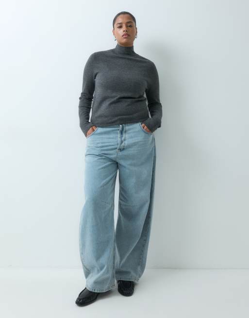 ASOS DESIGN Curve långärmad finstickad polotröja, 2 av 5