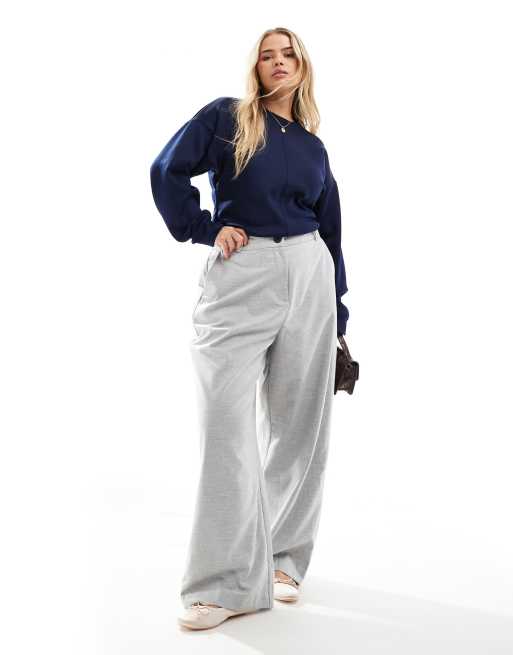 ASOS DESIGN Curve – Langärmliger Body in marineblauer Neopren-Optik mit Rundhalsausschnitt, 4 von 4