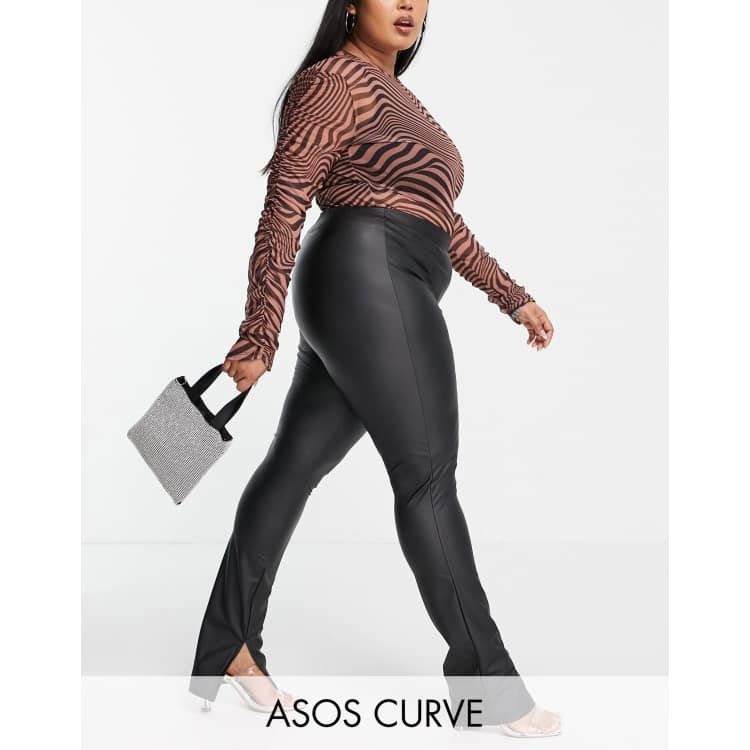 Asos Curve Leather Look Leggings With Elastic Slim Waist, $36, Asos