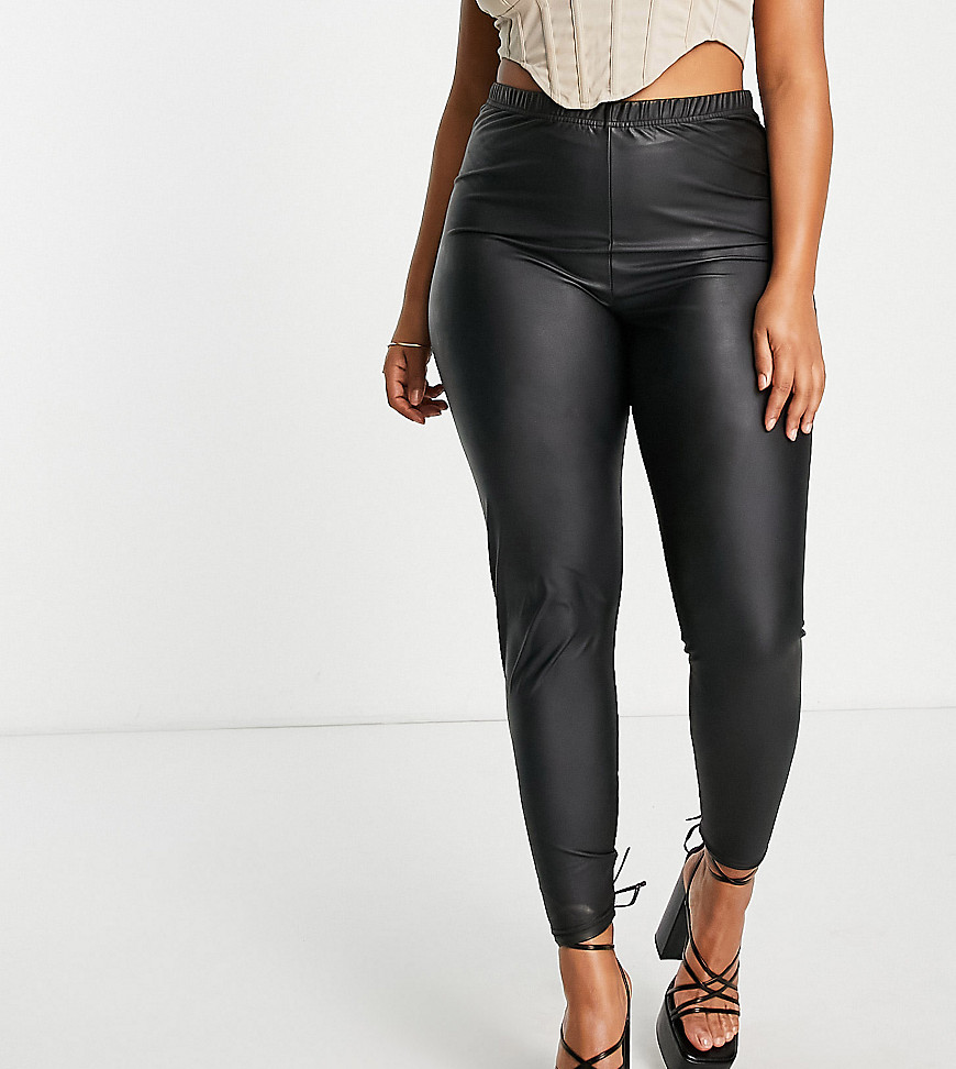 Plus-size leggings by ASOS DESIGN For the rotation High rise Elasticated waist Bodycon fit