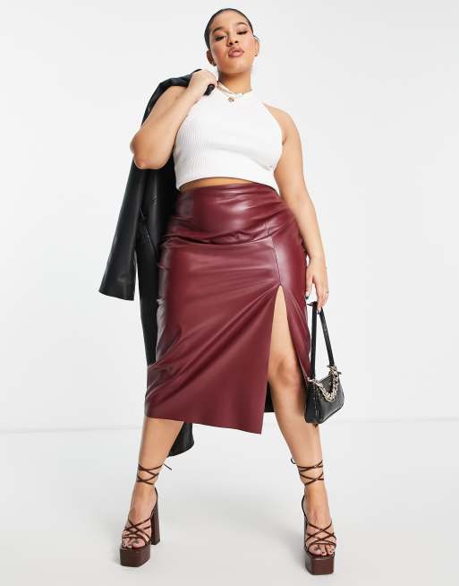 Asos leather hotsell skirt plus size