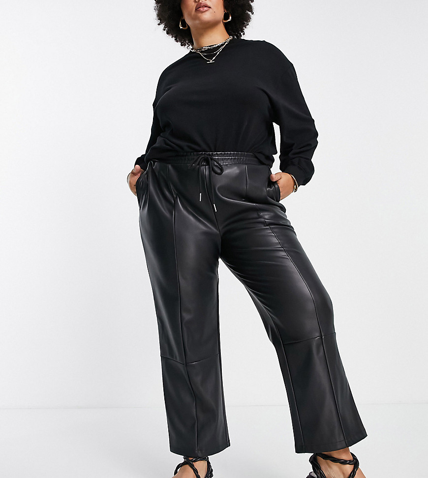 Plus-size trousers by ASOS DESIGN Make your jeans jealous High rise Elasticated drawstring waist Cropped length Peg leg Regular fit