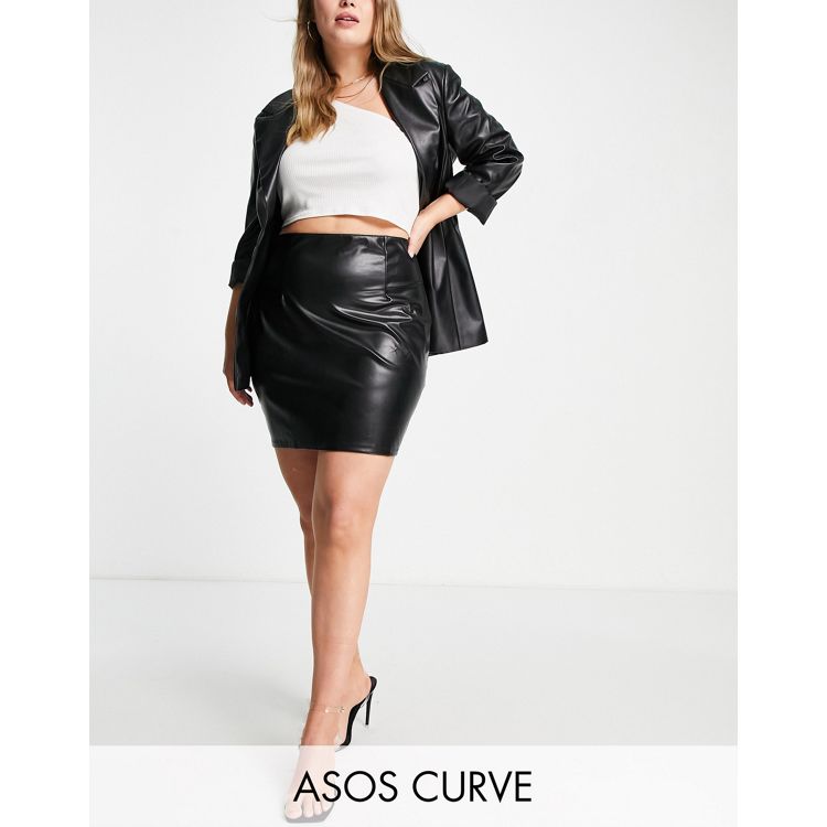 ASOS DESIGN seamed super mini bodycon skirt in black