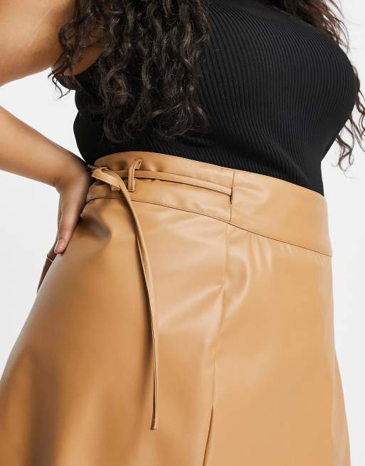 Asos curve hot sale leather skirt