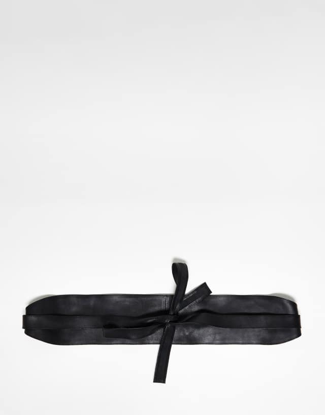 ASOS DESIGN Curve Leather obi waist belt