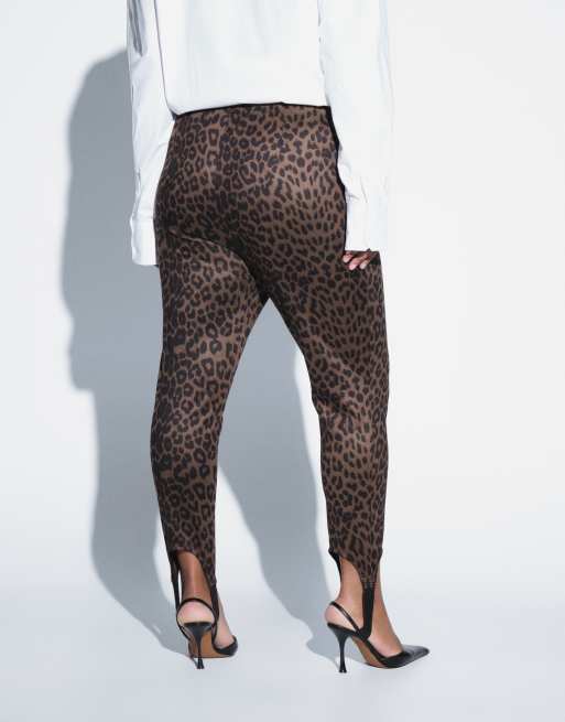 ASOS DESIGN Curve - Legging ajusté à détail à légère à léopard, 3 de 9