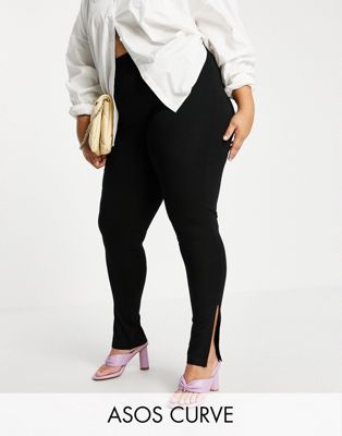 ASOS DESIGN Curve legging with side split in black - ASOS Price Checker