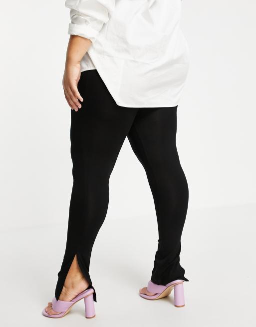 ASOS DESIGN Curve Legging avec fente lat rale Noir