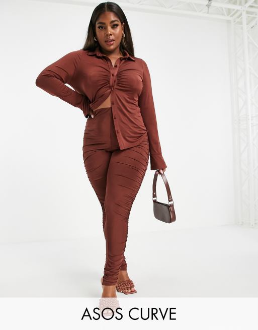 ASOS DESIGN Curve - Legging moulant à fronces