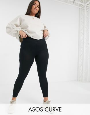 ASOS DESIGN Curve legging with high waist in black