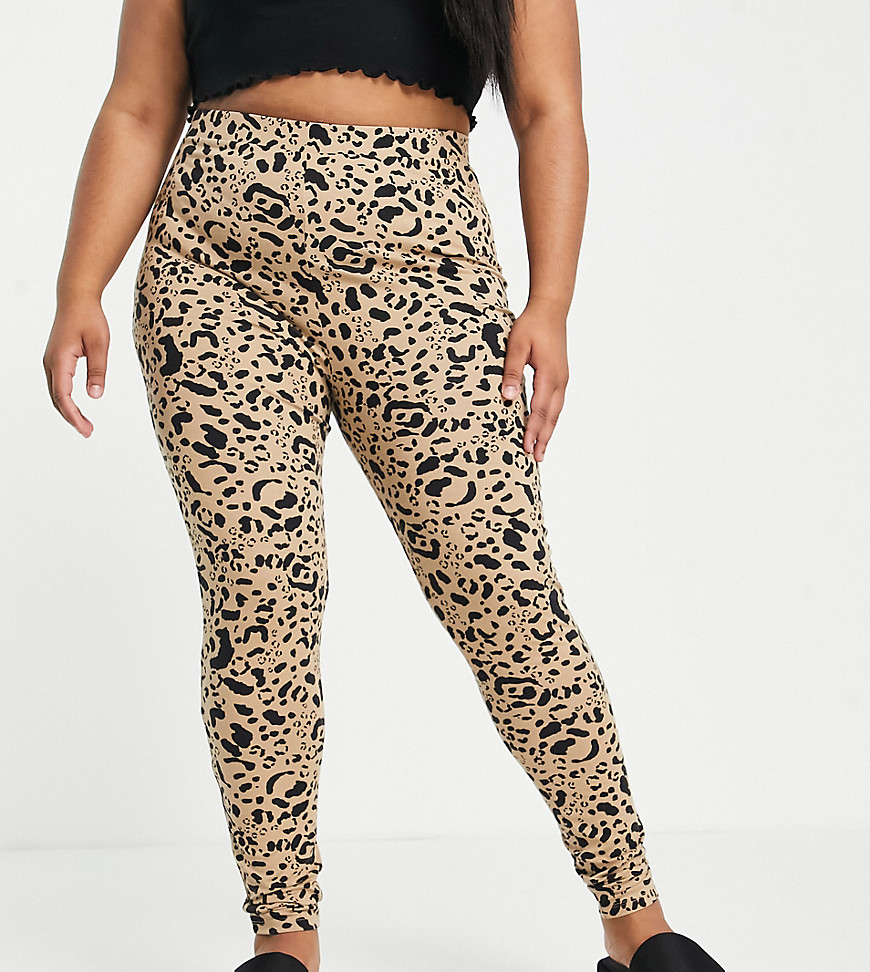 ASOS DESIGN Curve leggings in leopard print-Multi