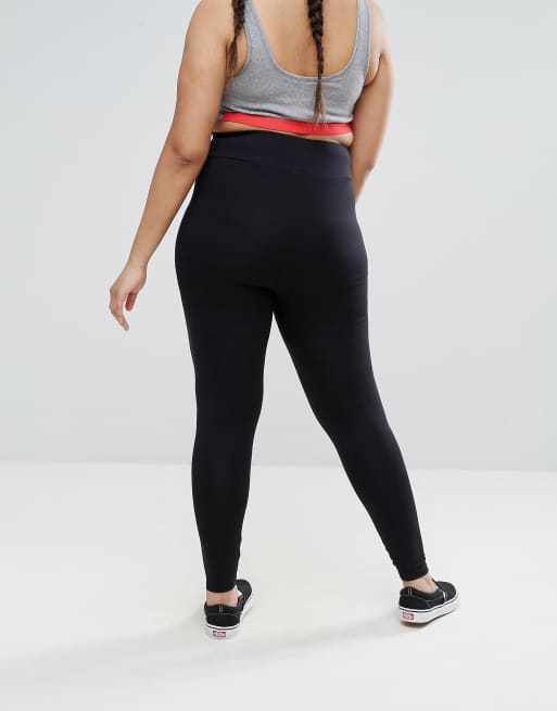 ASOS DESIGN Curve leggings with high waist in black, 2 of 4