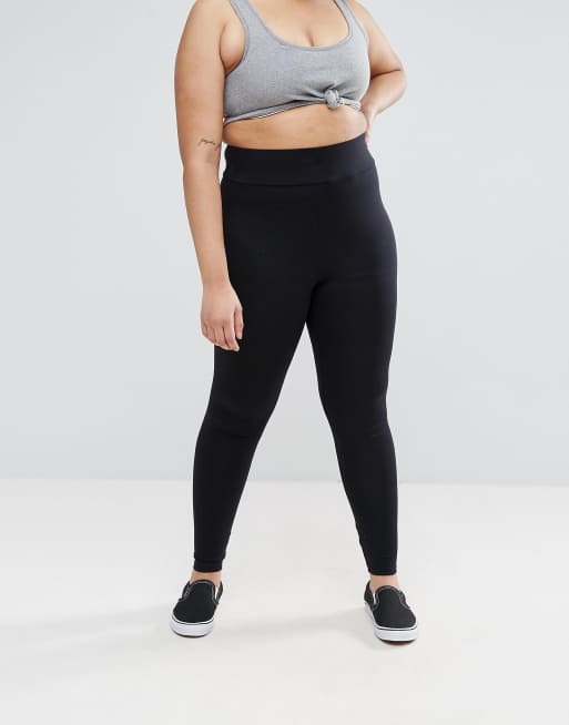ASOS DESIGN Curve leggings with high waist in black, 4 of 4