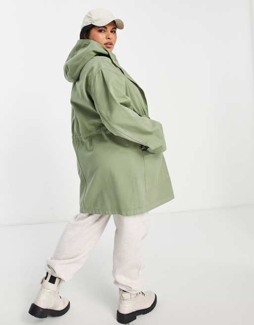 ASOS DESIGN Curve – Leichter Parka in Salbeigrün, 3 von 4