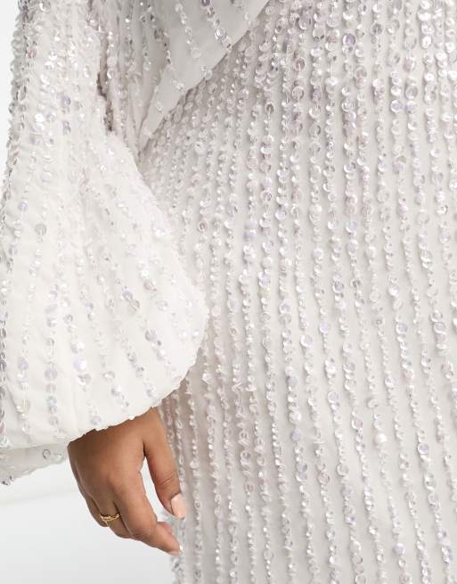 Asos sequin cheap kimono wedding dress