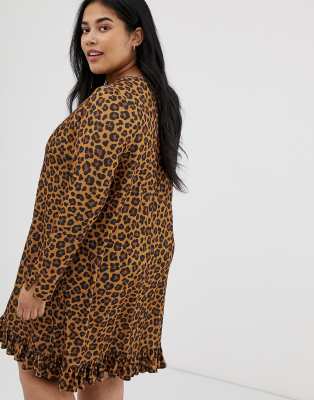 asos yellow leopard print dress