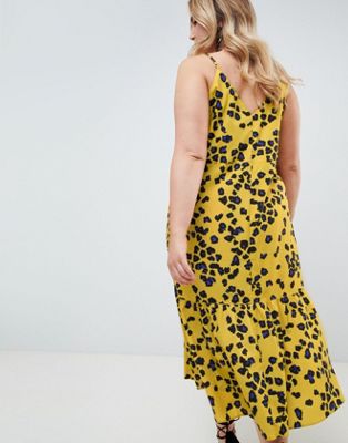 yellow animal print dress