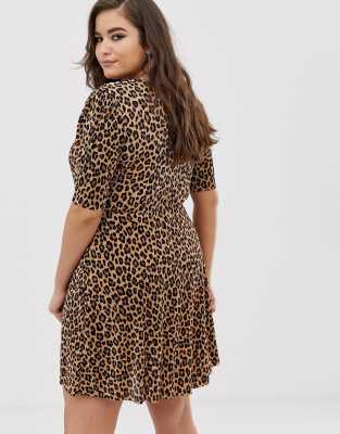 asos curve leopard dress