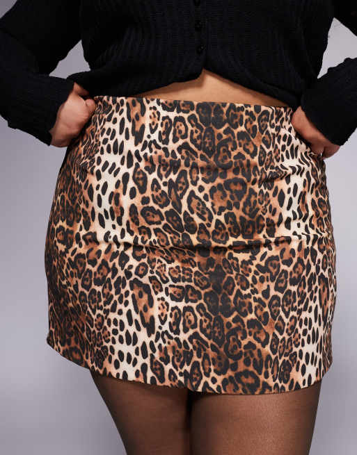ASOS DESIGN Curve – Leopardmönstrad minikjol, 3 av 5