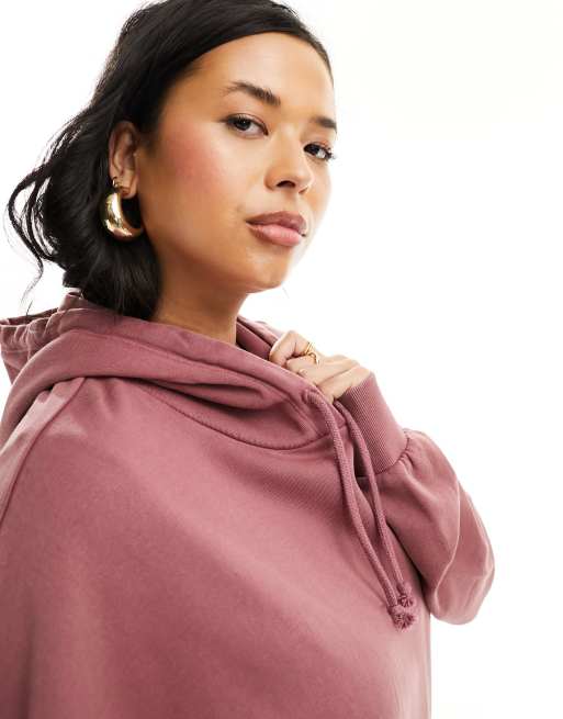 ASOS DESIGN Curve – Lila huvtröja i oversize med tvättad finish, 4 av 4