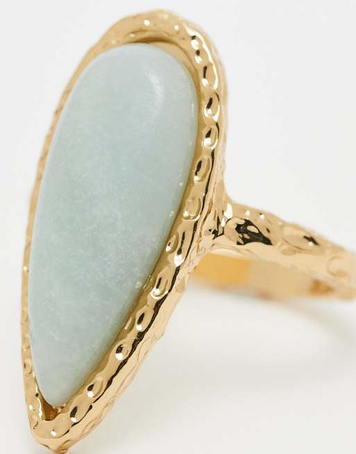 ASOS DESIGN Curve – Limited Edition – Ring mit Halbedelstein und 14-Karat-Vergoldung, 2 von 3