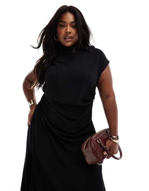 Asos black dress plus size hotsell