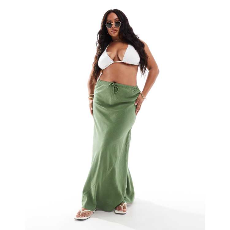 Khaki skirt curve sale