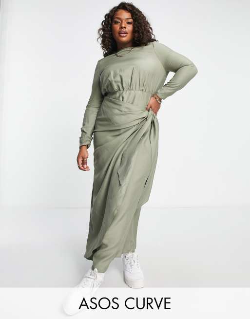 Plus size dark green hotsell maxi dress