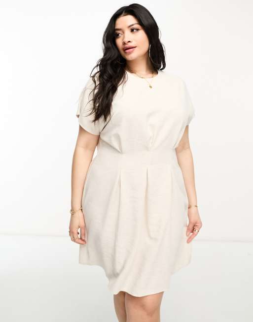 Plus Size Linen Pocket Dress / Natural Linen Dress 