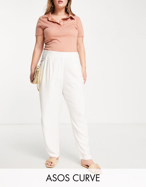 White trousers best sale ladies plus size