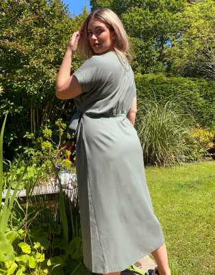 french curve linen dress