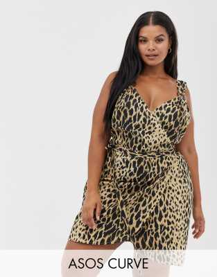 asos curve leopard dress
