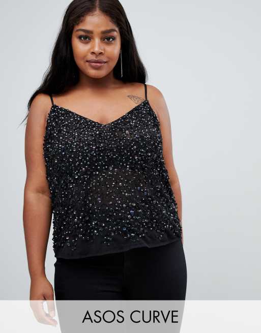 ASOS DESIGN – Curve – Linne med paljetter