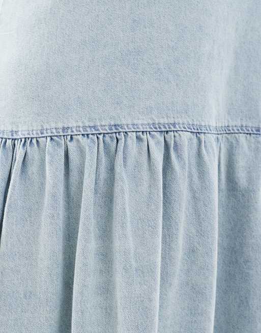 ASOS DESIGN Curve – Ljusblå, ärmlös jeansklänning i midilängd med låg midja, 4 av 4