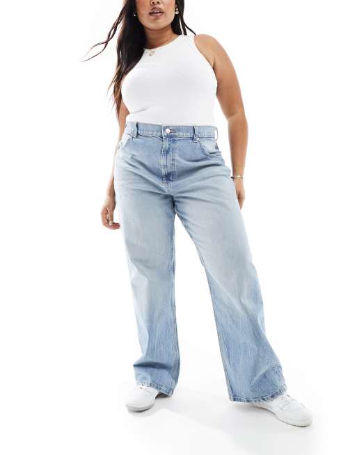 ASOS DESIGN Curve – Ljusblå jeans med raka ben och bekväm stretch, 2 av 5
