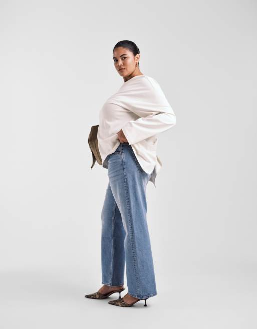 ASOS DESIGN Curve – Ljusblå jeans med raka ben och bekväm stretch, 3 av 5