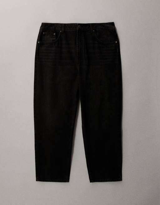 ASOS DESIGN Curve – Locker geschnittene Mom-Jeans in Schwarz mit hohem Bund, 5 von 7